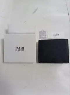 タケオキクチ 二つ折り財布 黒 新品未使用品 箱付き