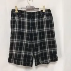 BURBERRYBLUELABEL ハーフパンツ チェック ロゴ刺繍 36 S