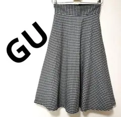GUジーユー ギンガムチェック フレアロングスカート