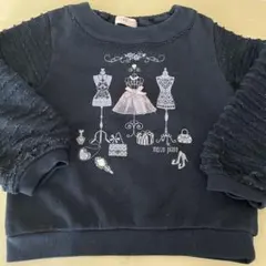 mezzo piano ネイビー　ドレスプリント トレーナー