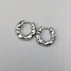 No. 921 デザイン フープピアス シルバー925メッキ 韓国 シンプル