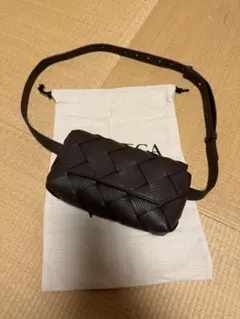 極美品 ボッテガヴェネタ ディアゴ 黒 革 ベルト ウエストバッグ