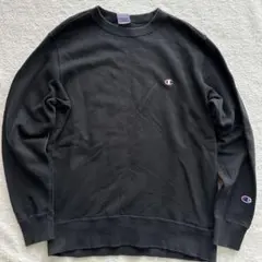 ゆ*や様 Champion ブラック スウェット 無地　ワンポイント　Lサイズ