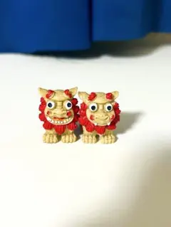シーサー 置物 ミニチュア 2体セット