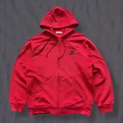 【超希少】80s adidas アディダス ジップパーカー 赤 美品 デサント製