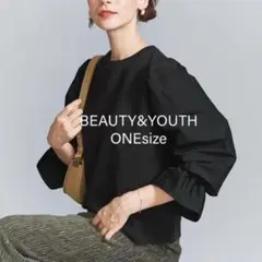 【美品♪】BEAUTY&YOUTH ボリュームスリーブ コンビプルオーバー