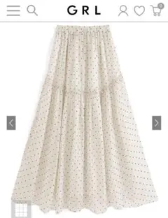GRLグレイル　ドット柄ティアードスカート
