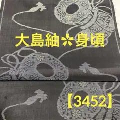 【3452】⭐️本場大島紬《花鼓》　身頃ハギレ生地
