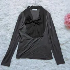 plein de vie ボウタイカットソー 長袖 ダークブラウン 9