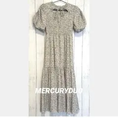 MERCURYDUO 2wayボリュームスリーブシャーリングプリントワンピース
