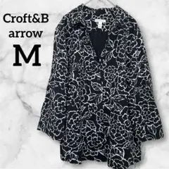 希少✨Croft&Barrow 【M】　花柄 長袖シャツ　総柄　黒色　秋服