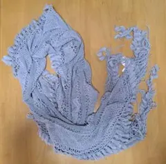 Trysil フリンジ付きストール グレー