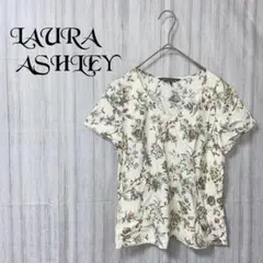 【ローラアシュレイ】 カットソー ブラウス ボタニカル 花柄 半袖 リネン混のサムネイル