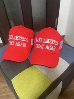 緊急入荷１組　新品　トランプ大統領選挙応援　赤 キャップ 2個セット MAGA