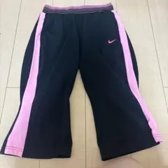 NIKE DRI-FIT レディース七分丈トレーニングパンツ黒×ピンクＬサイズ