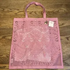 【新品】ピンク レースエコバッグ約36.5×36.5cmのサムネイル
