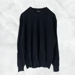 ザラマン Vネックニット セーター 黒 サイズ42 XL シンプル カジュアルのサムネイル