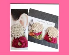 まとめ割り インド刺繍 パール ハンドメイドピアス ハンドメイドイヤリング