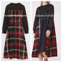 ブルーレーベルクレストブリッジ　EZUMI ワンピース　ブラックレッド