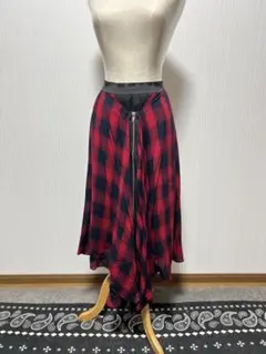 ◆レディース大きいサイズ ロング タータンチェックフレア・プリーツスカート新品のサムネイル