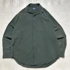 90s ポロラルフローレン MARLOWE コットン ストラップシャツ フェード