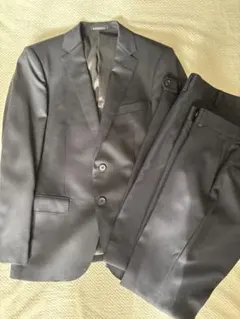 美品　パーソンズスーツ　パンツ２本　ブラック　ウール100% YA-4