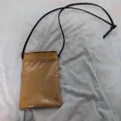 ベージュ 合成皮革 スマホショルダーバッグ