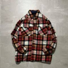 90svintage裏ボアウールジャケットチェックジャケットM厚手レッド古着のサムネイル