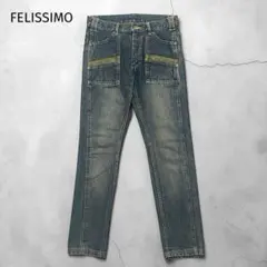 【美品】フェリシモ ジップディテール・フラップポケット付 デニムパンツ Y2Kのサムネイル