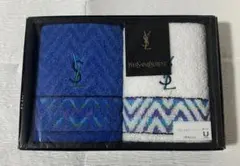イヴサンローラン ゲストタオル 2枚セット ブルー ホワイト YSL - メルカリ