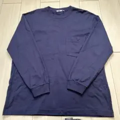 UNIQLO U メンズ クルーネックTシャツ 長袖 ネイビー XL