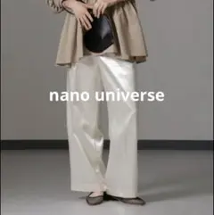 nano universe ナノユニバース シャイニーサテンバックイージーパンツ
