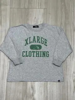 XLARGE グレー プリントロゴ 長袖カットソー　110cm