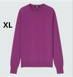 ユニクロ　エクストラファインメリノクルーネックセーター　　【XL】 ピンク