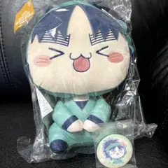 忍たま フリューくじ もちぴこ BIGぬいぐるみ 七松小平太 缶バッジ 新品