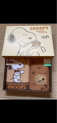 SNOOPY大阪西川フェイスタオル1枚、ウォッシュタオル1枚 ギフトセット