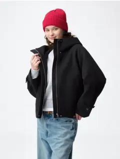 コージーメルトンショートフーディコート L レディース