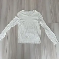 コットンカシミヤVネックセーター（長袖）