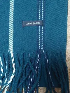 COMME CA ISM ティール ストライプ マフラー