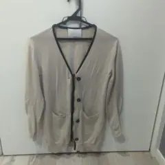 一度着用のみほぼ未使用　フィリップリム ラムレザー ジップアップニット