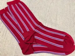 新品　ババコ　Babaco ストライプソックス　赤のサムネイル