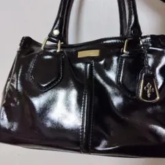 COLE HAAN コールハーン エナメル レザー ハンドバッグ ブラック