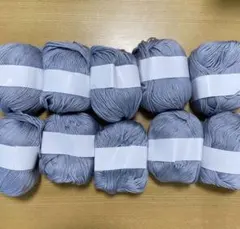 くすみブルー　シルク　カシミヤ　ウール混　毛糸　　10玉セット