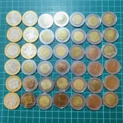 旧貨幣 イタリア　バイメタルコイン　古銭　３種42枚のサムネイル