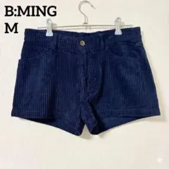 B:MING by BEAMS コーデュロイショートパンツ M ネイビー