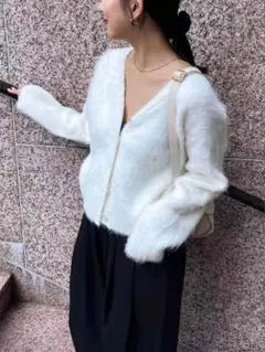 【即日発送】BABYLONE シャギーライトニットカーディガン