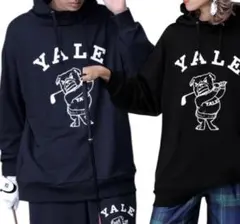 ゴルフウェア　メンズ　パーカー　Yale フード付き　BLACK アンティカ