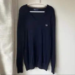 FRED PERRY Vネックニット 長袖 ネイビー　10のサムネイル