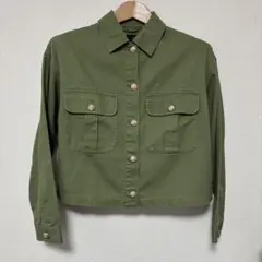 ZARA カーキ デニムジャケット