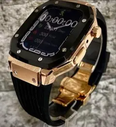 ブラックローズAppleWatchカバーケースアップルウォッチラバーバンドベルト